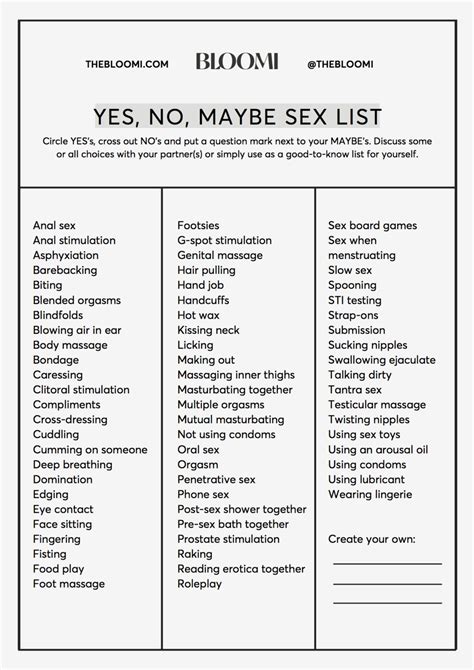 kinklist 1.1|yes no maybe list for couples.